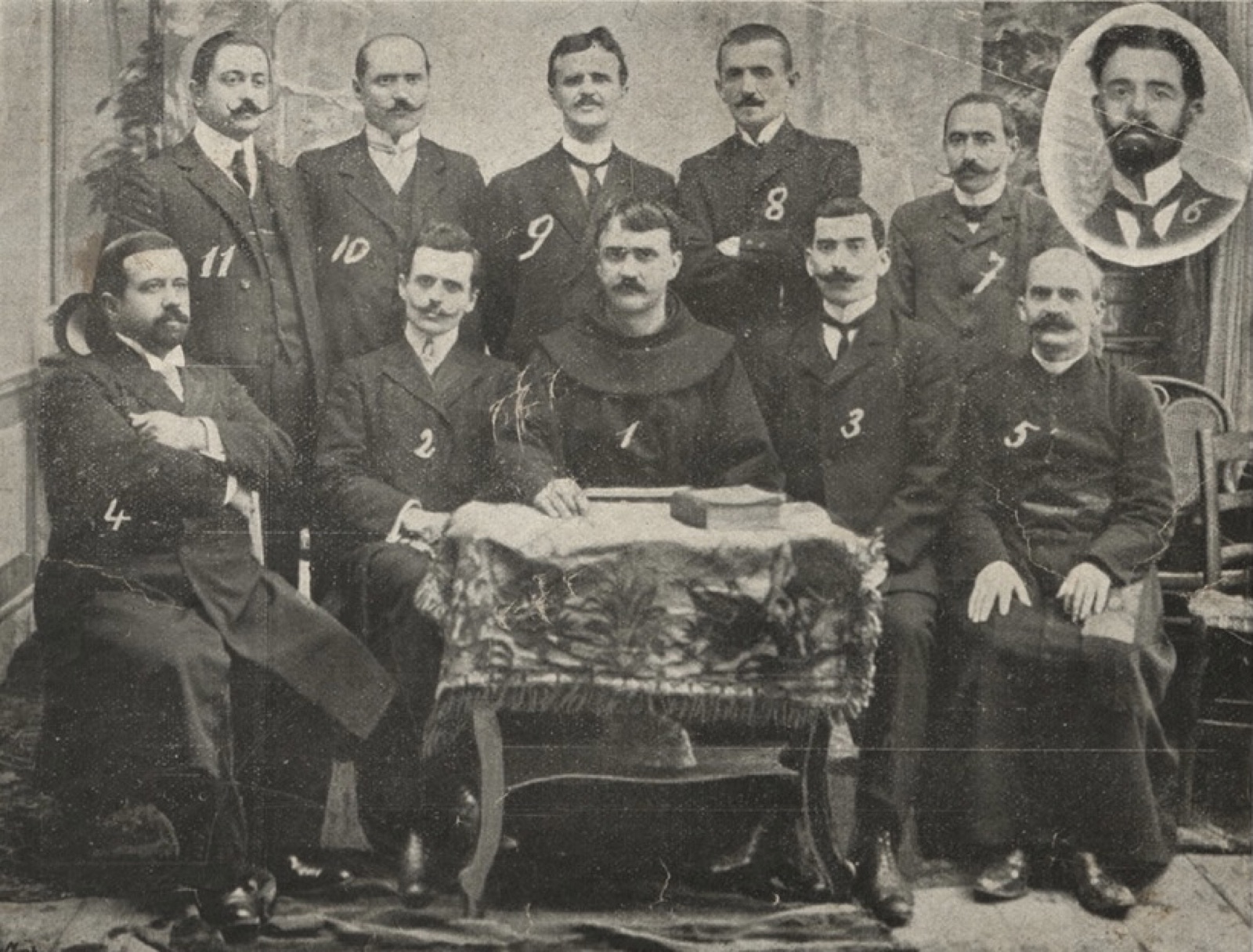 Group portrait of the eleven-member alphabet commission of the 1908 Congress of Manastir, Bitola.
