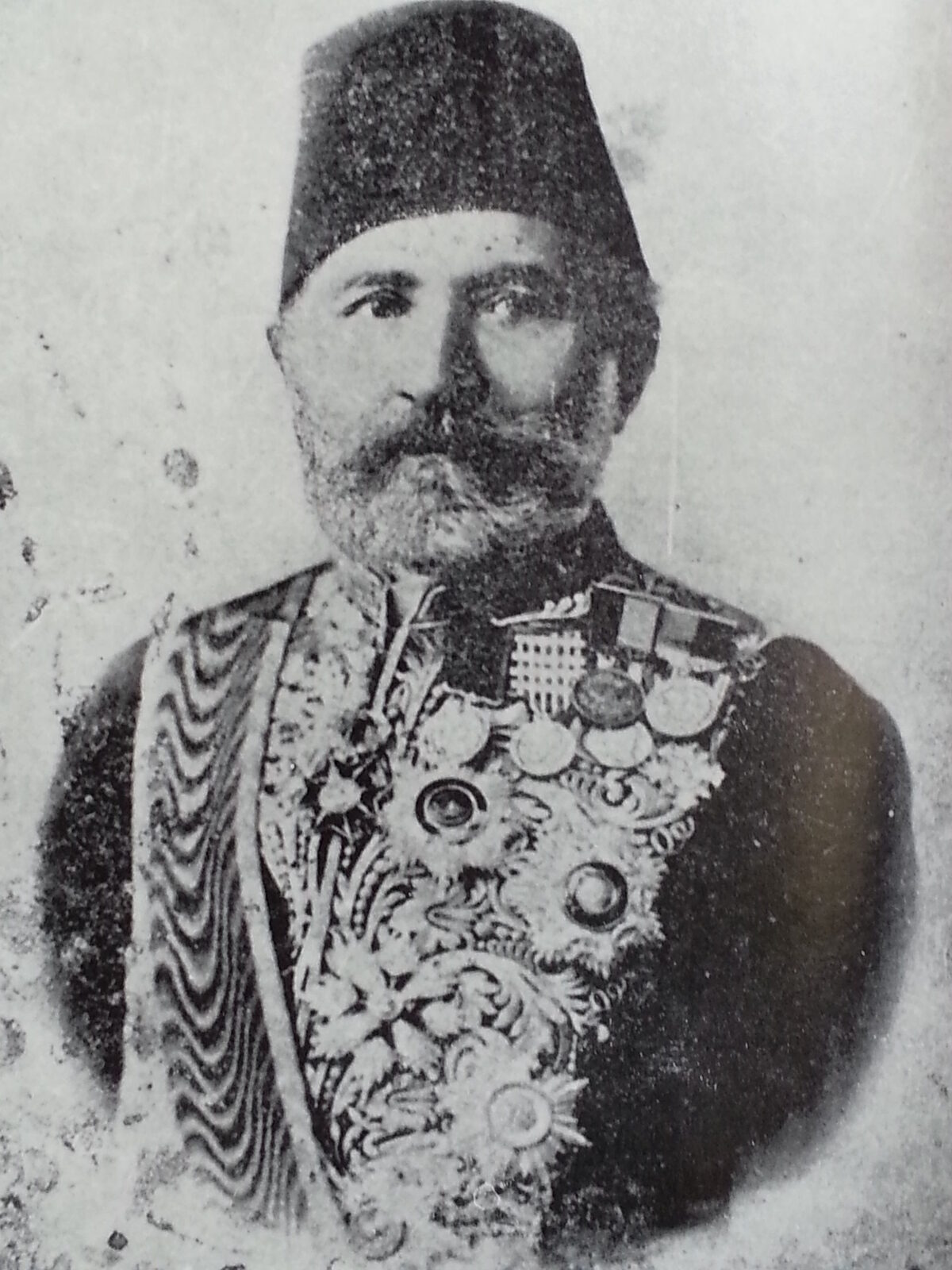 Portret i Pashko Vasës (1825–1892), shkrimtari katolik shqiptar dhe mutasarrifi osman i Malit të Libanit, autori i poemës themeluese të Rilindjes 'O moj Shqypni'.