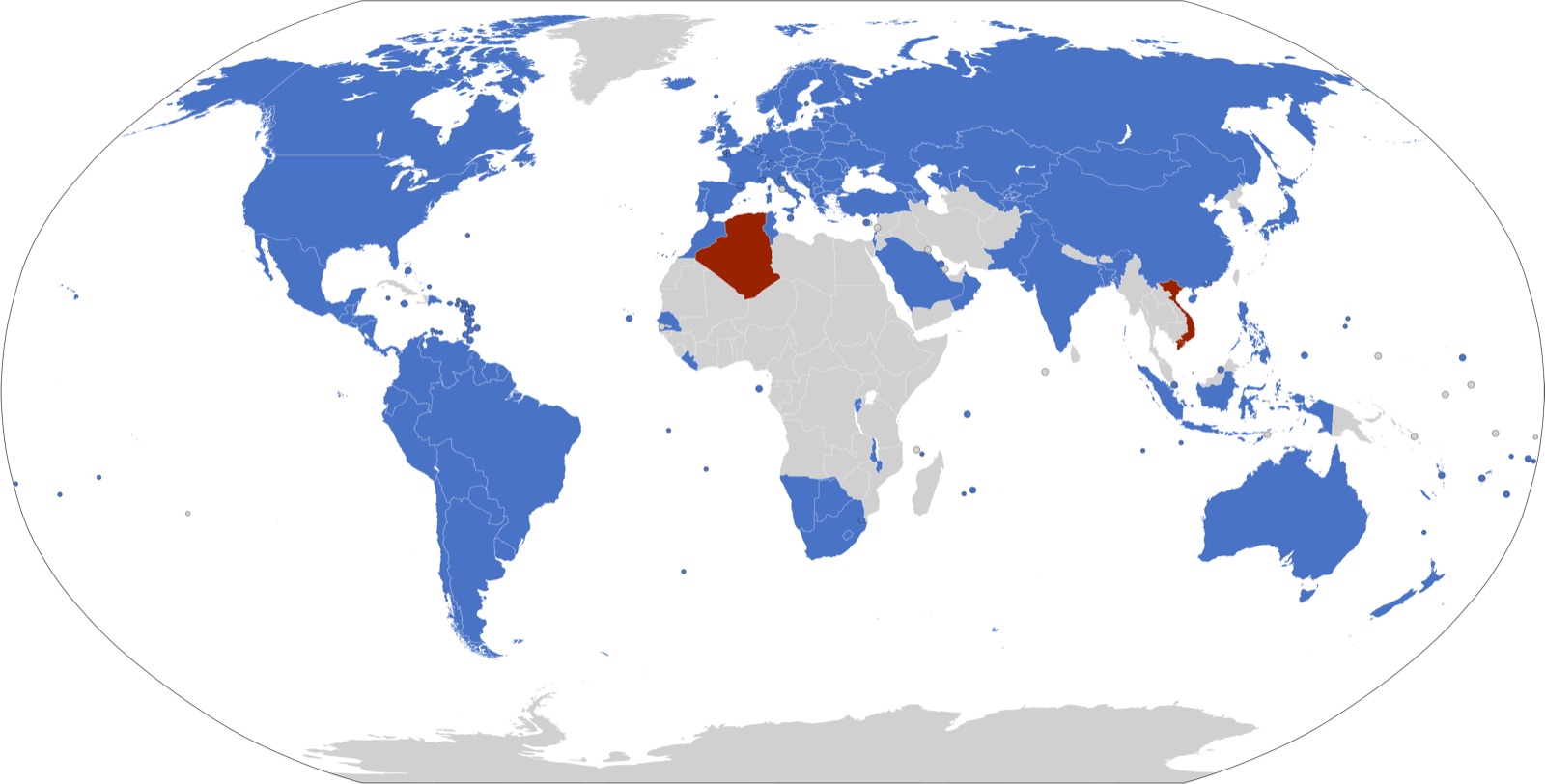 World map showing the 120+ Hague Apostille Convention member countries where a single apostille replaces full embassy legalization — Albania has been a member since 2004.
