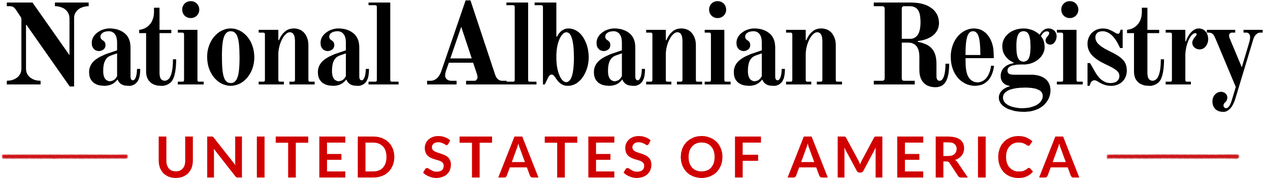National Albanian Registry — wordmark with USA subline, no eagle
